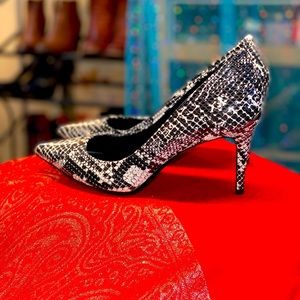 Calvin Klein Snakeskin Embossed Pumps
